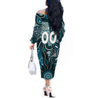 Personalised Power NAIDOC Week 2024 Off The Shoulder Long Sleeve Dress Aussie Aboriginal Art