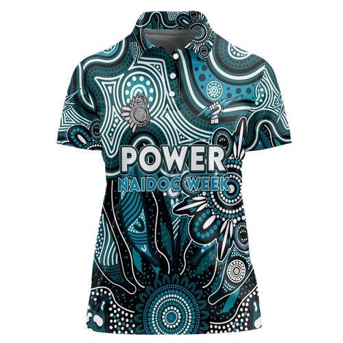 Personalised Power NAIDOC Week 2024 Women Polo Shirt Aussie Aboriginal Art