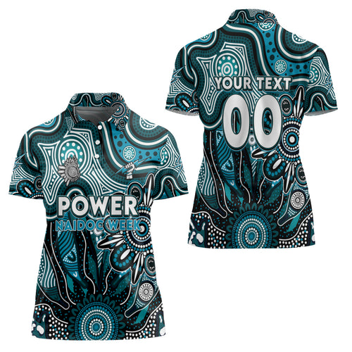 Personalised Power NAIDOC Week 2024 Women Polo Shirt Aussie Aboriginal Art