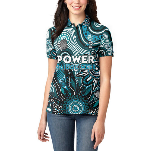 Personalised Power NAIDOC Week 2024 Women Polo Shirt Aussie Aboriginal Art