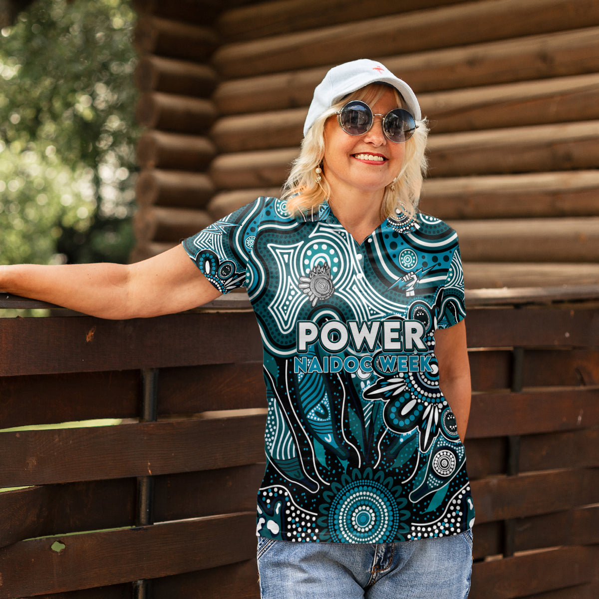 Personalised Power NAIDOC Week 2024 Women Polo Shirt Aussie Aboriginal Art