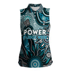 Personalised Power NAIDOC Week 2024 Women Sleeveless Polo Shirt Aussie Aboriginal Art