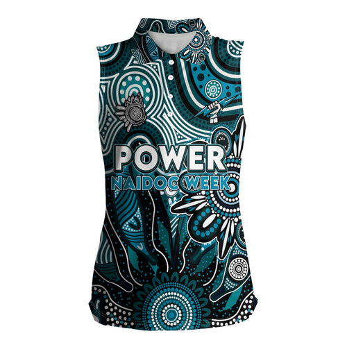 Personalised Power NAIDOC Week 2024 Women Sleeveless Polo Shirt Aussie Aboriginal Art