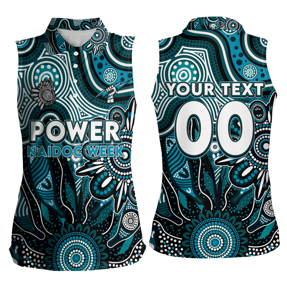 Personalised Power NAIDOC Week 2024 Women Sleeveless Polo Shirt Aussie Aboriginal Art