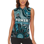Personalised Power NAIDOC Week 2024 Women Sleeveless Polo Shirt Aussie Aboriginal Art