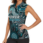 Personalised Power NAIDOC Week 2024 Women Sleeveless Polo Shirt Aussie Aboriginal Art