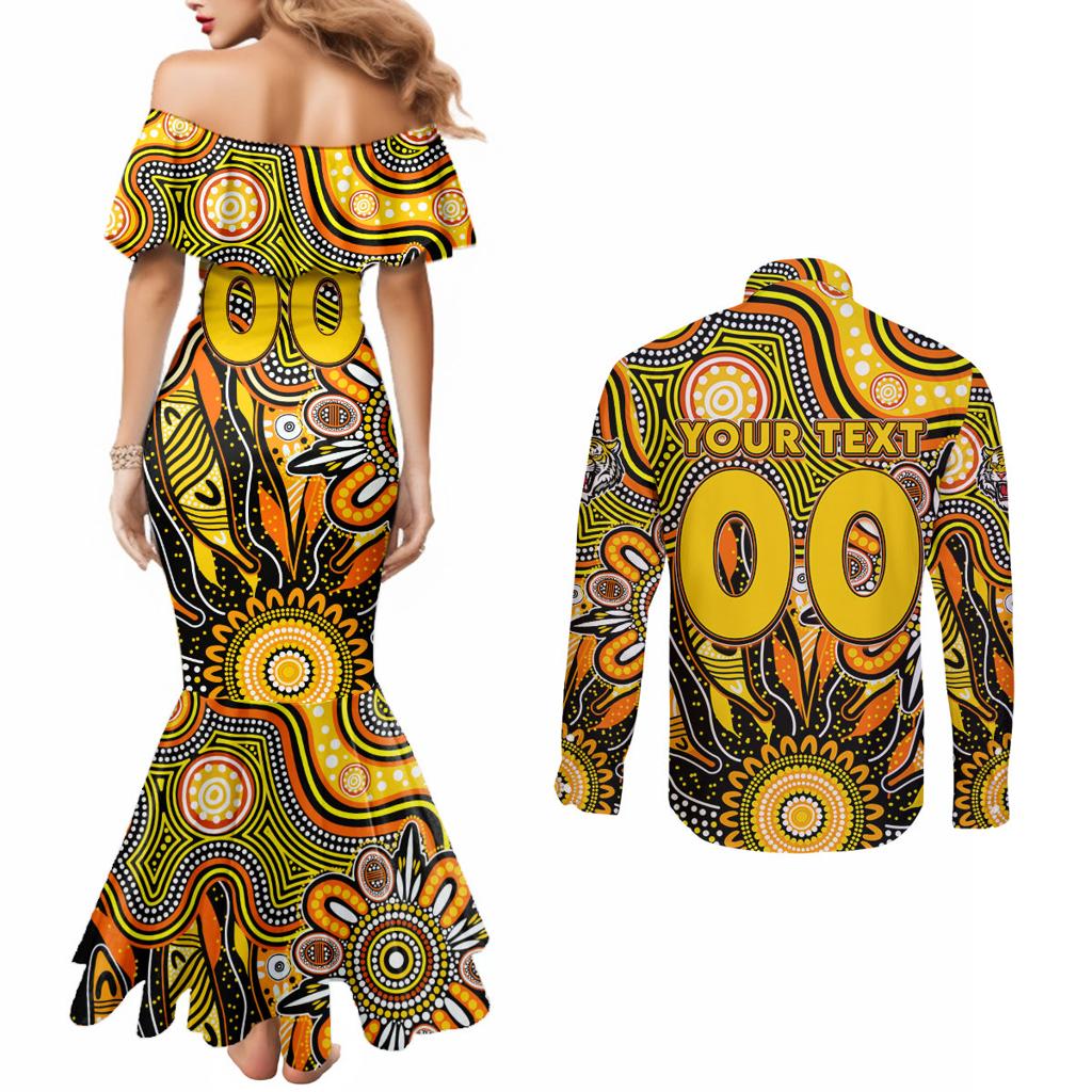 Personalised Tiger NAIDOC Week 2024 Couples Matching Mermaid Dress and Long Sleeve Button Shirt Aussie Aboriginal Art