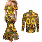 Personalised Tiger NAIDOC Week 2024 Couples Matching Mermaid Dress and Long Sleeve Button Shirt Aussie Aboriginal Art