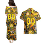 Personalised Tiger NAIDOC Week 2024 Couples Matching Puletasi and Hawaiian Shirt Aussie Aboriginal Art
