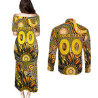 Personalised Tiger NAIDOC Week 2024 Couples Matching Puletasi and Long Sleeve Button Shirt Aussie Aboriginal Art