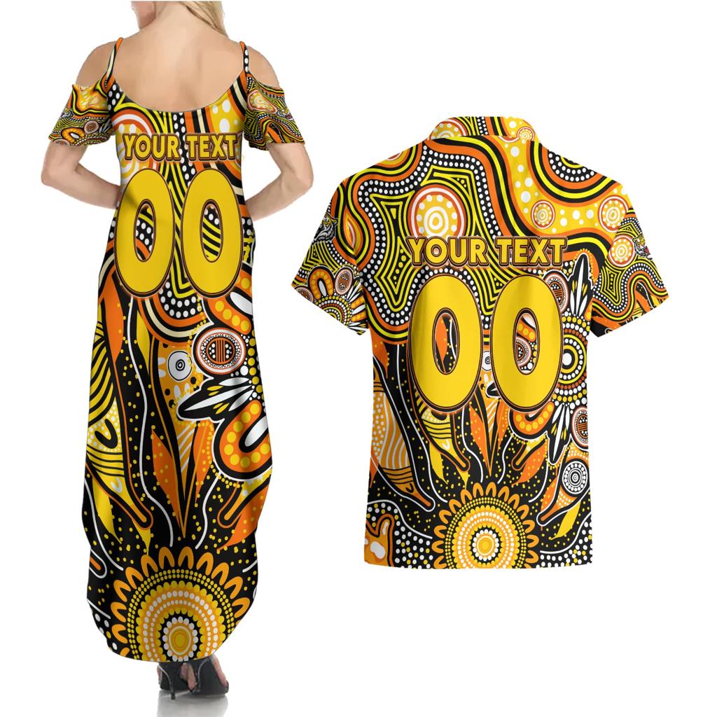 Personalised Tiger NAIDOC Week 2024 Couples Matching Summer Maxi Dress and Hawaiian Shirt Aussie Aboriginal Art