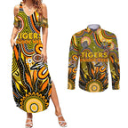 Personalised Tiger NAIDOC Week 2024 Couples Matching Summer Maxi Dress and Long Sleeve Button Shirt Aussie Aboriginal Art