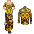 Personalised Tiger NAIDOC Week 2024 Couples Matching Summer Maxi Dress and Long Sleeve Button Shirt Aussie Aboriginal Art