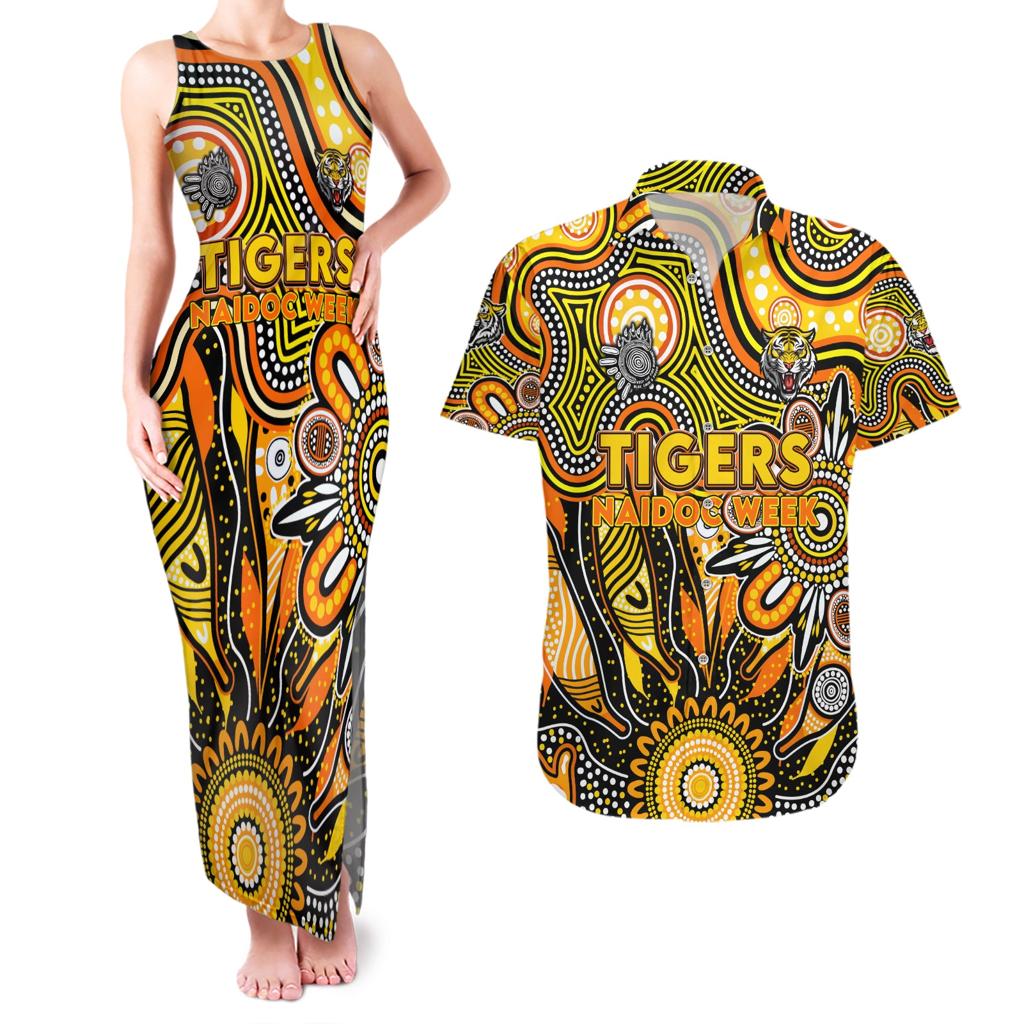 Personalised Tiger NAIDOC Week 2024 Couples Matching Tank Maxi Dress and Hawaiian Shirt Aussie Aboriginal Art
