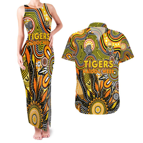 Personalised Tiger NAIDOC Week 2024 Couples Matching Tank Maxi Dress and Hawaiian Shirt Aussie Aboriginal Art