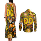 Personalised Tiger NAIDOC Week 2024 Couples Matching Tank Maxi Dress and Long Sleeve Button Shirt Aussie Aboriginal Art