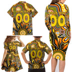 Personalised Tiger NAIDOC Week 2024 Family Matching Long Sleeve Bodycon Dress and Hawaiian Shirt Aussie Aboriginal Art