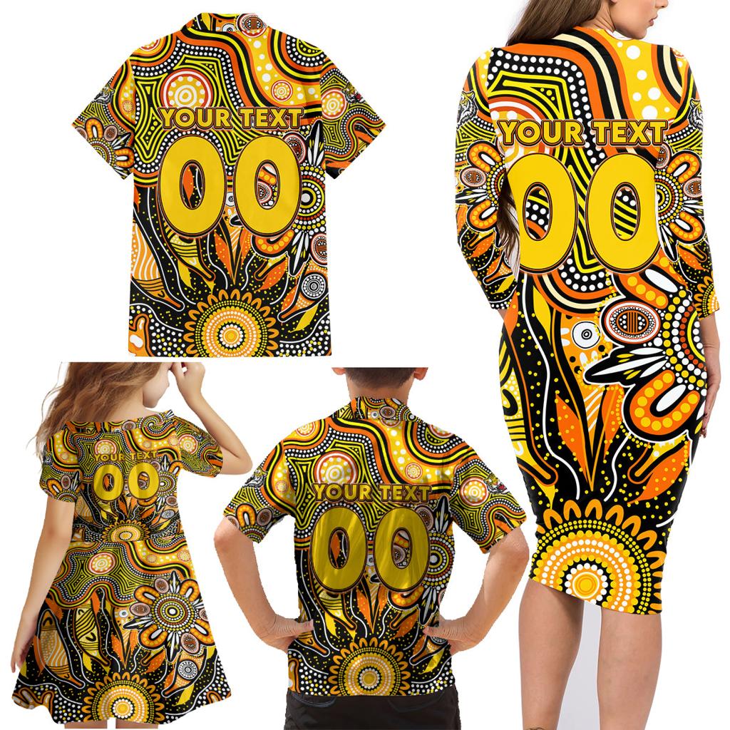 Personalised Tiger NAIDOC Week 2024 Family Matching Long Sleeve Bodycon Dress and Hawaiian Shirt Aussie Aboriginal Art