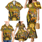 Personalised Tiger NAIDOC Week 2024 Family Matching Mermaid Dress and Hawaiian Shirt Aussie Aboriginal Art