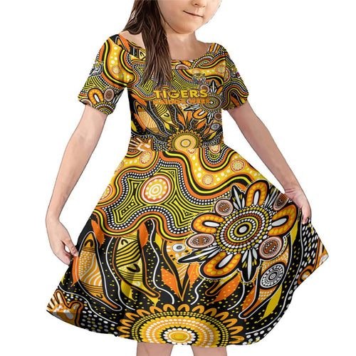 Personalised Tiger NAIDOC Week 2024 Family Matching Mermaid Dress and Hawaiian Shirt Aussie Aboriginal Art