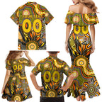Personalised Tiger NAIDOC Week 2024 Family Matching Mermaid Dress and Hawaiian Shirt Aussie Aboriginal Art