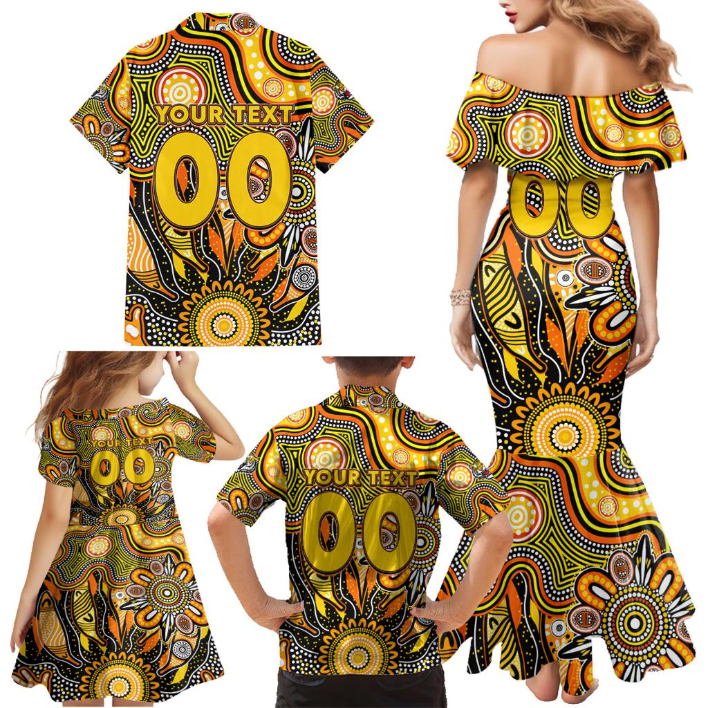 Personalised Tiger NAIDOC Week 2024 Family Matching Mermaid Dress and Hawaiian Shirt Aussie Aboriginal Art