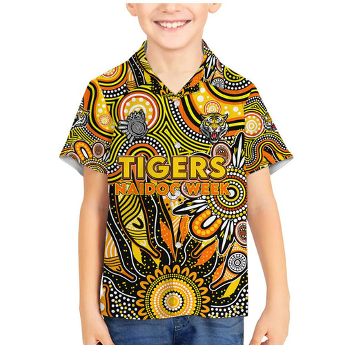 Personalised Tiger NAIDOC Week 2024 Family Matching Mermaid Dress and Hawaiian Shirt Aussie Aboriginal Art