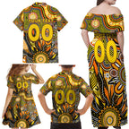 Personalised Tiger NAIDOC Week 2024 Family Matching Off Shoulder Maxi Dress and Hawaiian Shirt Aussie Aboriginal Art