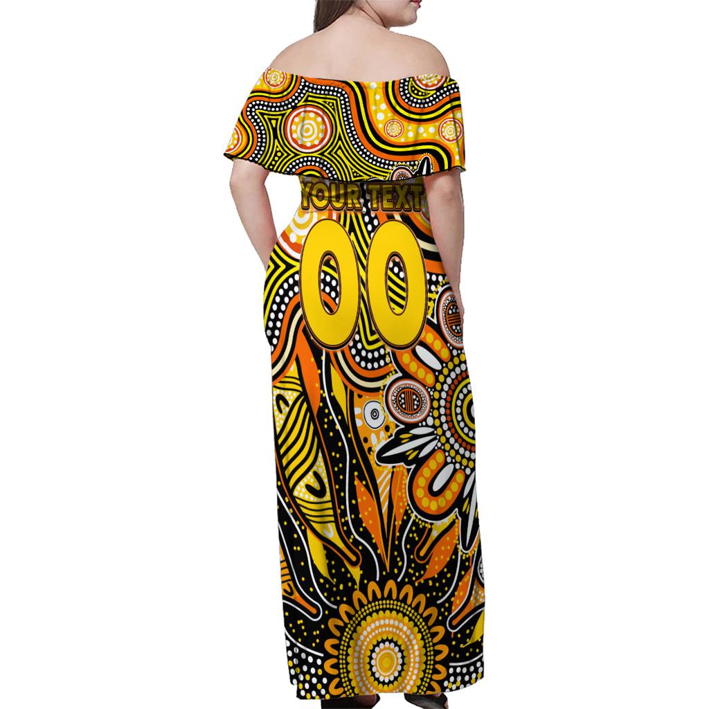 Personalised Tiger NAIDOC Week 2024 Family Matching Off Shoulder Maxi Dress and Hawaiian Shirt Aussie Aboriginal Art