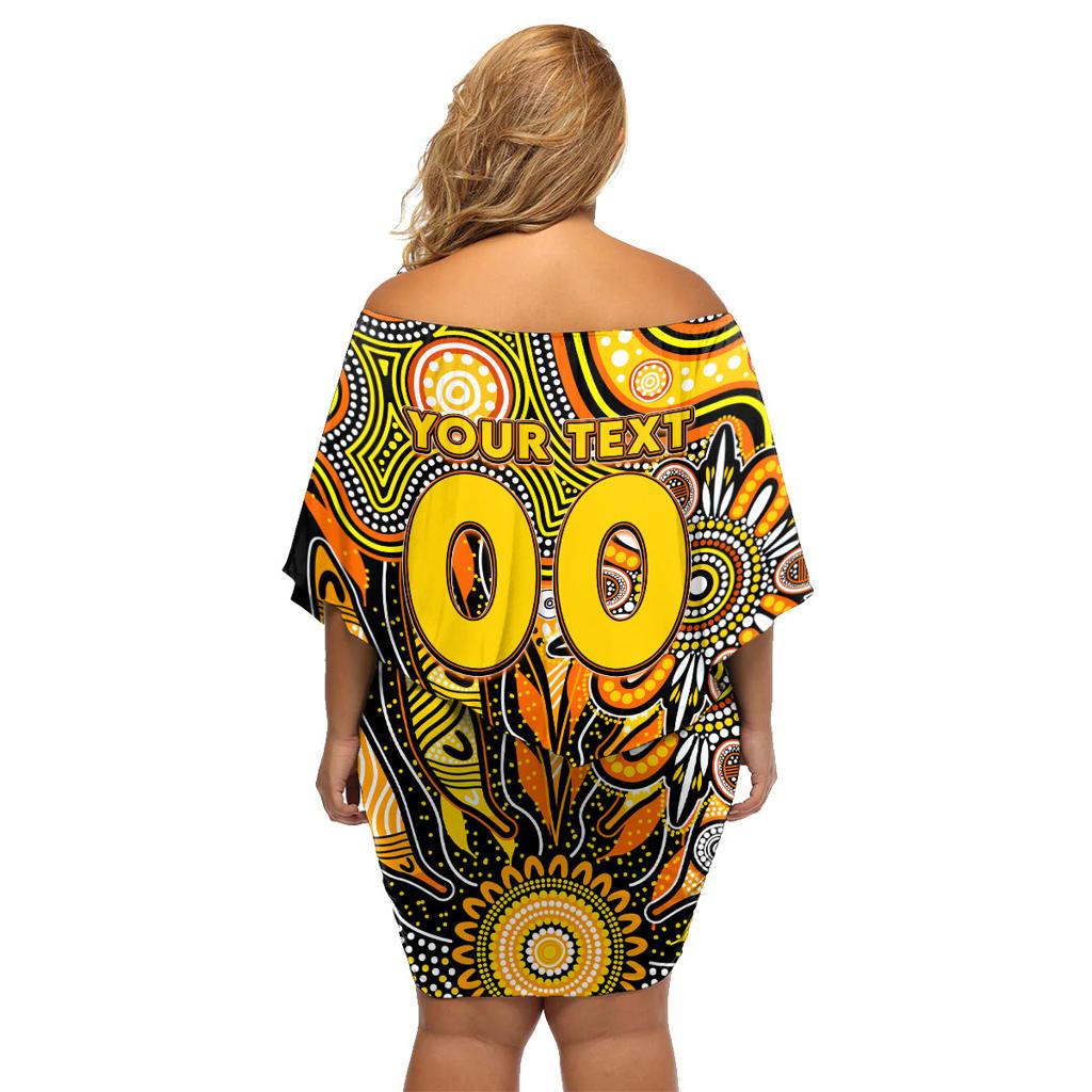 Personalised Tiger NAIDOC Week 2024 Family Matching Off Shoulder Short Dress and Hawaiian Shirt Aussie Aboriginal Art