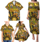 Personalised Tiger NAIDOC Week 2024 Family Matching Puletasi and Hawaiian Shirt Aussie Aboriginal Art