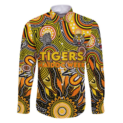 Personalised Tiger NAIDOC Week 2024 Family Matching Puletasi and Hawaiian Shirt Aussie Aboriginal Art