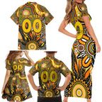 Personalised Tiger NAIDOC Week 2024 Family Matching Short Sleeve Bodycon Dress and Hawaiian Shirt Aussie Aboriginal Art