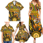 Personalised Tiger NAIDOC Week 2024 Family Matching Summer Maxi Dress and Hawaiian Shirt Aussie Aboriginal Art