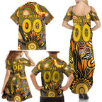 Personalised Tiger NAIDOC Week 2024 Family Matching Summer Maxi Dress and Hawaiian Shirt Aussie Aboriginal Art