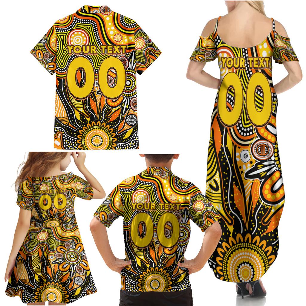 Personalised Tiger NAIDOC Week 2024 Family Matching Summer Maxi Dress and Hawaiian Shirt Aussie Aboriginal Art
