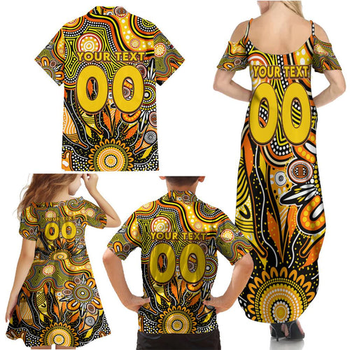 Personalised Tiger NAIDOC Week 2024 Family Matching Summer Maxi Dress and Hawaiian Shirt Aussie Aboriginal Art