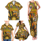 Personalised Tiger NAIDOC Week 2024 Family Matching Tank Maxi Dress and Hawaiian Shirt Aussie Aboriginal Art