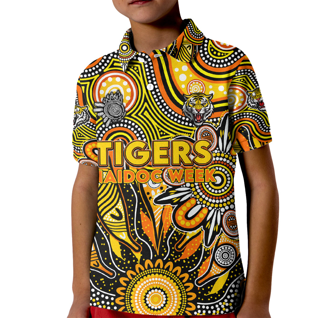 Personalised Tiger NAIDOC Week 2024 Kid Polo Shirt Aussie Aboriginal Art