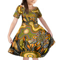 Personalised Tiger NAIDOC Week 2024 Kid Short Sleeve Dress Aussie Aboriginal Art