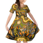 Personalised Tiger NAIDOC Week 2024 Kid Short Sleeve Dress Aussie Aboriginal Art