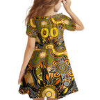 Personalised Tiger NAIDOC Week 2024 Kid Short Sleeve Dress Aussie Aboriginal Art