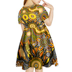 Personalised Tiger NAIDOC Week 2024 Kid Short Sleeve Dress Aussie Aboriginal Art