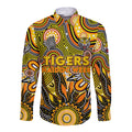 Personalised Tiger NAIDOC Week 2024 Long Sleeve Button Shirt Aussie Aboriginal Art