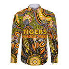 Personalised Tiger NAIDOC Week 2024 Long Sleeve Button Shirt Aussie Aboriginal Art