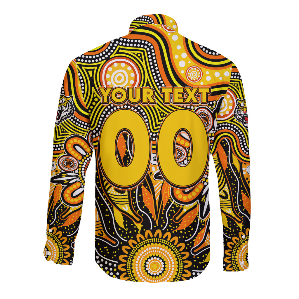 Personalised Tiger NAIDOC Week 2024 Long Sleeve Button Shirt Aussie Aboriginal Art