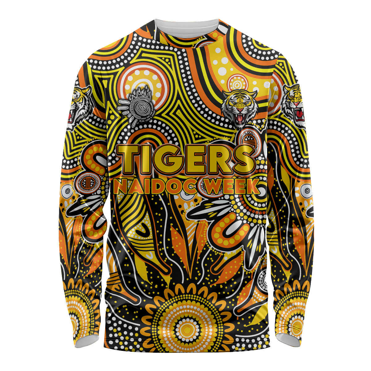 Personalised Tiger NAIDOC Week 2024 Long Sleeve Shirt Aussie Aboriginal Art