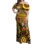 Personalised Tiger NAIDOC Week 2024 Off Shoulder Maxi Dress Aussie Aboriginal Art
