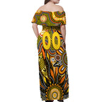 Personalised Tiger NAIDOC Week 2024 Off Shoulder Maxi Dress Aussie Aboriginal Art