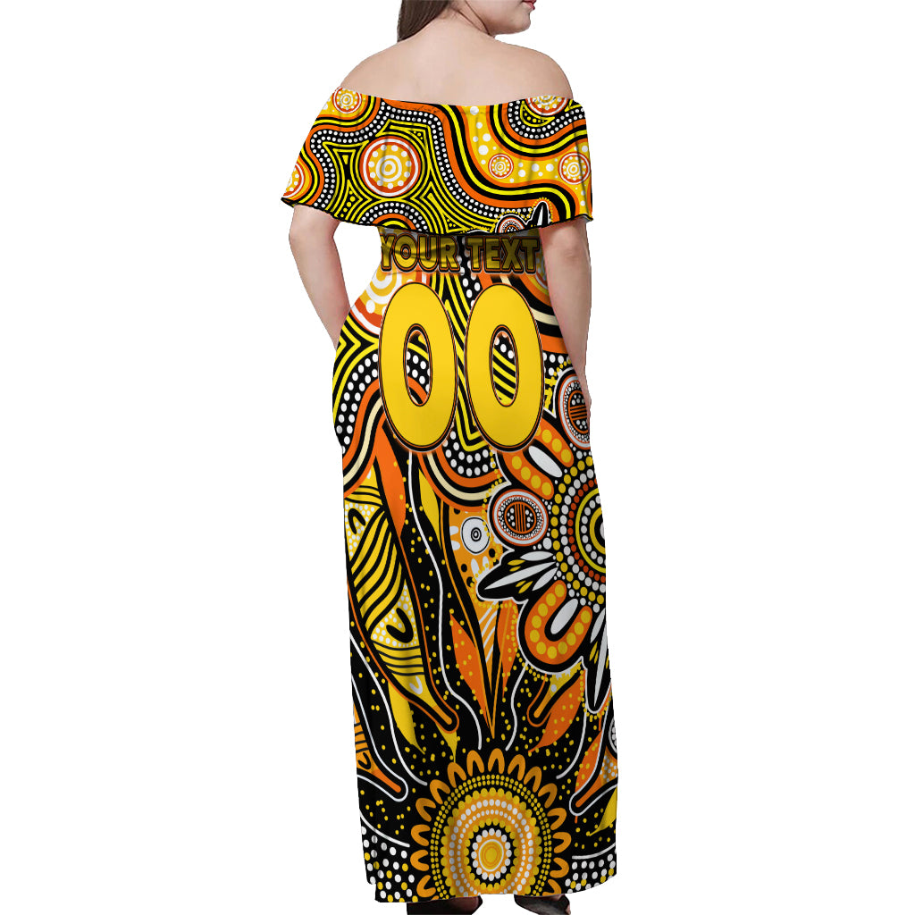Personalised Tiger NAIDOC Week 2024 Off Shoulder Maxi Dress Aussie Aboriginal Art